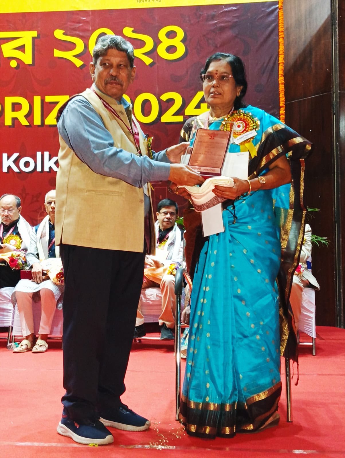 Felicitated Smt T Rajeshwari garu
